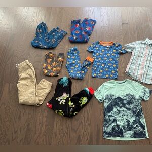 Boys clothes lot bundle size 6/7, 7/8, 8 medium pants shirts pajamas Bahama